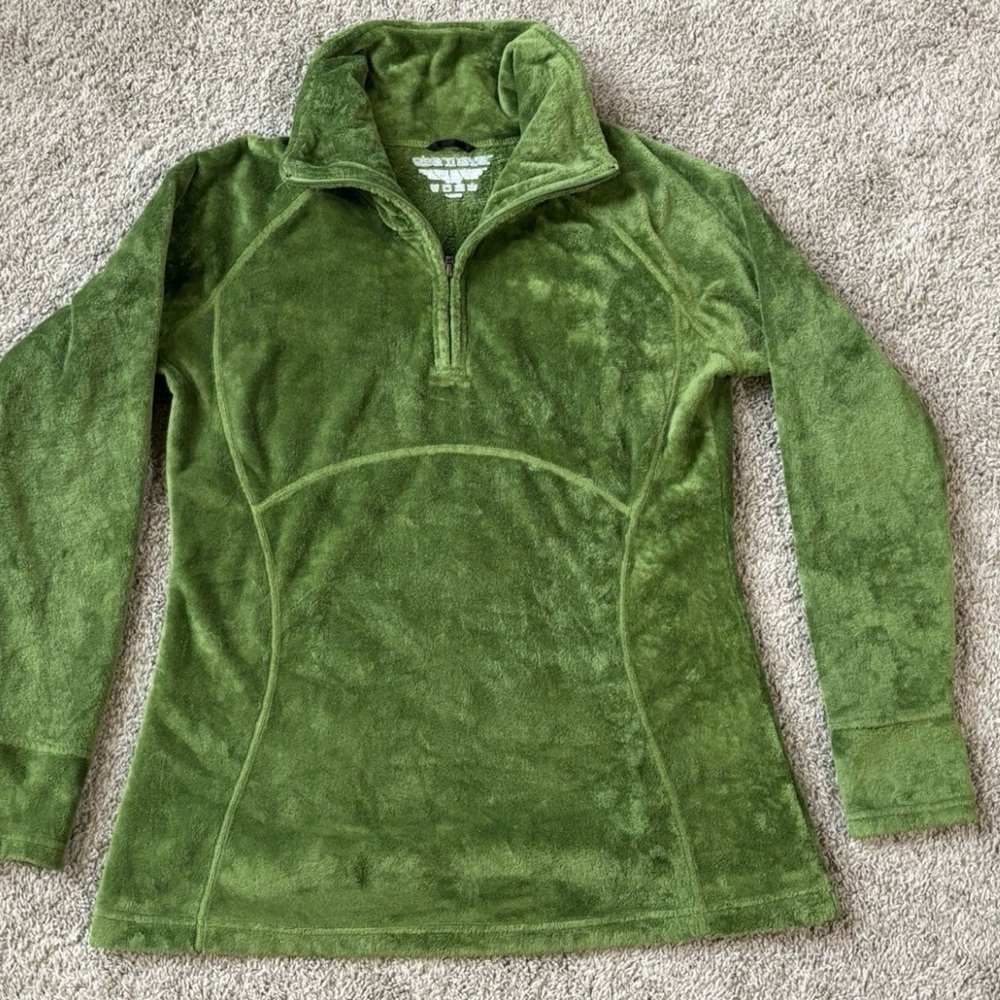 Obermeyer Ladies Green Fleece 1/4 Zip Pullover. Sz Large